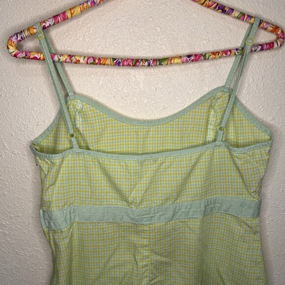 Made In Italy Of Benetton Taglia Plaid Summer Dress Cotton Green Size Small - Picture 7 of 11